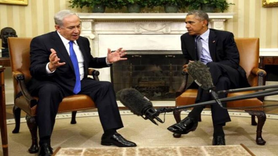US President Barack Obama meets with Israeli Prime Minister Benjamin Netanyahu in the Oval office of the White House in Washington. US President Barack Obama meets with Israeli Prime Minister Benjamin Netanyahu in the Oval office of the White House in Washington.