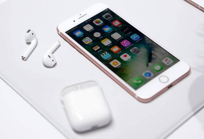 iPhone 7 with the new AirPod. Image: Reuters iPhone 7 with the new AirPod. Image: Reuters