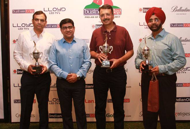 Winning Team: (L-R) Amit Katoch (Novartis), Alok Tikoo (LLOYD), Sandeep Sandhu (Team S&S), and Lt. Col K J Singh Winning Team: (L-R) Amit Katoch (Novartis), Alok Tikoo (LLOYD), Sandeep Sandhu (Team S&S), and Lt. Col K J Singh