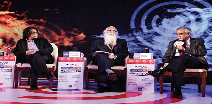 BT Managing Editor Rajeev Dubey at a panel discussion with IDF Managing Trustee Subhashish Gangopadhyay, Economist Arun Kumar and Rajiv Kumar, Senior Fellow, Centre for Policy Research (Photo: Vivan Mehra) BT Managing Editor Rajeev Dubey at a panel discussion with IDF Managing Trustee Subhashish Gangopadhyay, Economist Arun Kumar and Rajiv Kumar, Senior Fellow, Centre for Policy Research (Photo: Vivan Mehra)