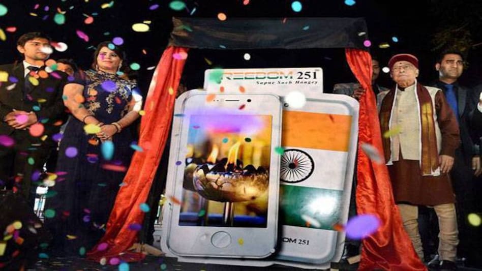 File photo of the launch event of Freedom 251 File photo of the launch event of Freedom 251