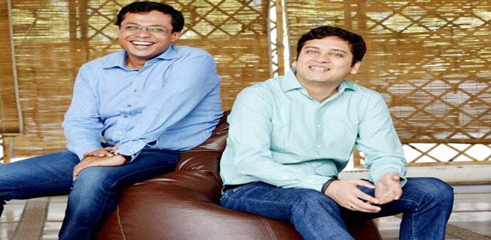 Sachin Bansal (left) with Binny Bansal. Sachin Bansal (left) with Binny Bansal.