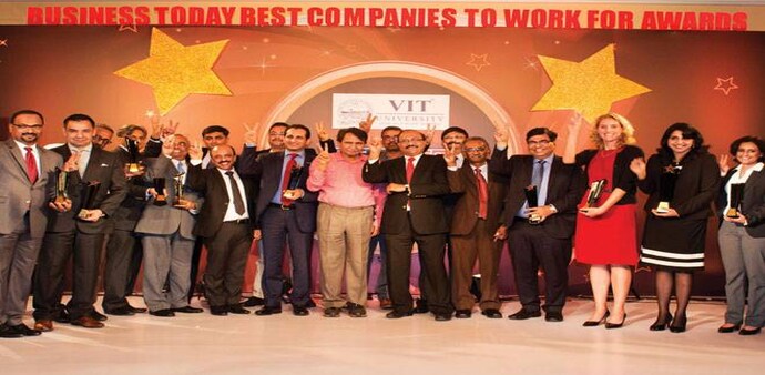Winners of the âBest Companies to Work Forâ with Union Railway Minister Suresh Prabhu and Raj Chengappa, Group Editorial Director (Publishing) of India Today Group (Photo by: Rachit Goswami and Milind Shelte) Winners of the âBest Companies to Work Forâ with Union Railway Minister Suresh Prabhu and Raj Chengappa, Group Editorial Director (Publishing) of India Today Group (Photo by: Rachit Goswami and Milind Shelte)