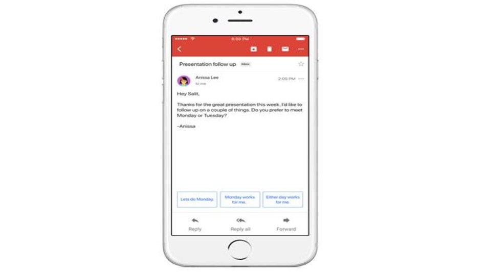 Google I/O 2017: Google launches Smart Reply for Gmail app Google I/O 2017: Google launches Smart Reply for Gmail app