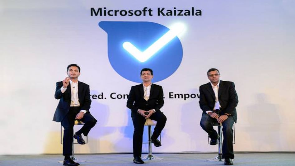 L-R- Anant Maheshwari, President, Microsoft with Rajiv Kumar, VP microsoft ( centre) at Microsoft KAIZALA launch. L-R- Anant Maheshwari, President, Microsoft with Rajiv Kumar, VP microsoft ( centre) at Microsoft KAIZALA launch.