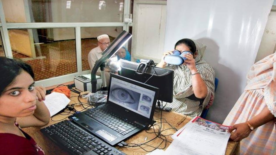 An Aadhaar enrolment centre. An Aadhaar enrolment centre.