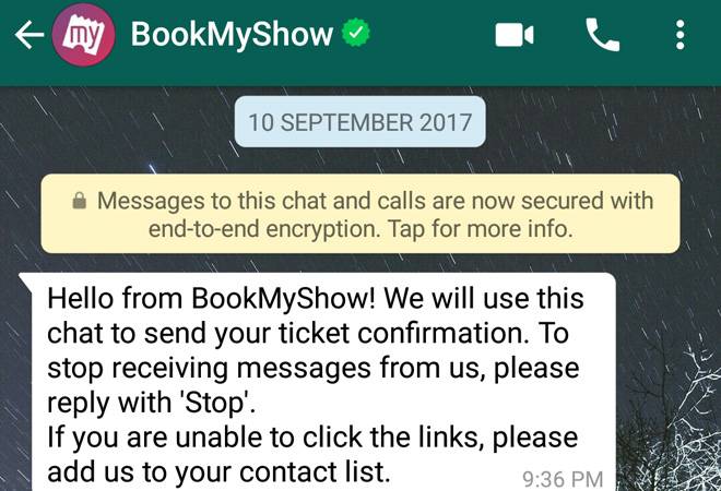 BookMyShow one of the first to use WhatsApp officially; to deliver tickets via texts