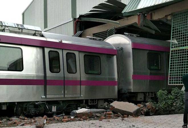 Driverless train of Delhi Metro's Magenta Line crashes into wall 6 days before inauguration by PM Modi Driverless train of Delhi Metro's Magenta Line crashes into wall 6 days before inauguration by PM Modi