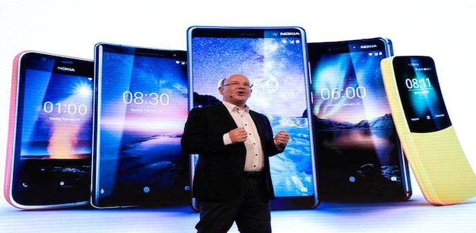 Florian Seiche, HMD Global CEO, during the launch of new Nokia devices at the 2018 Mobile World Congress. Photo: Reuters Florian Seiche, HMD Global CEO, during the launch of new Nokia devices at the 2018 Mobile World Congress. Photo: Reuters