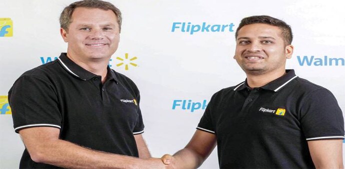 Walmart CEO Doug McMillon (L) with Flipkart Group CEO Binny Bansal Walmart CEO Doug McMillon (L) with Flipkart Group CEO Binny Bansal