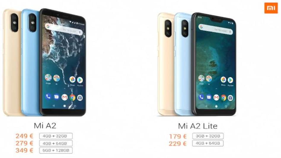Xiaomi launches Mi A2, Mi A2 Lite; availability in India confirmed Xiaomi launches Mi A2, Mi A2 Lite; availability in India confirmed