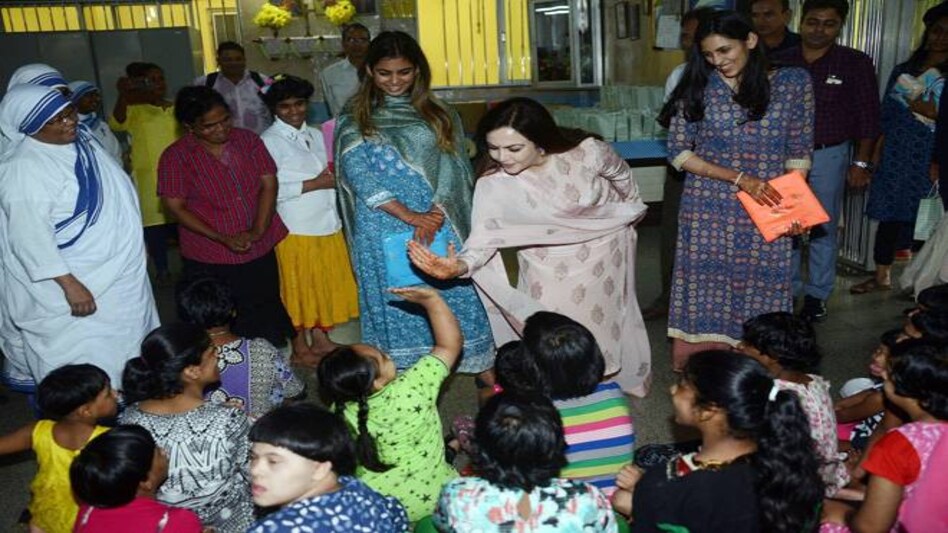 Nita Ambani visits children's home to observe Dhirubhai Ambani's death anniversary Nita Ambani visits children's home to observe Dhirubhai Ambani's death anniversary