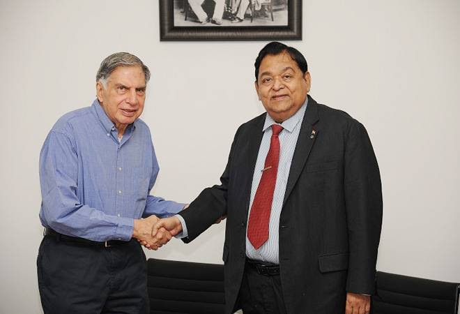 Ratan Tata (L) and AM Naik Ratan Tata (L) and AM Naik