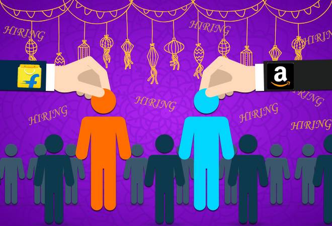 Amazon, Flipkart to hire 1.2 lakh temporary employees during festivals Amazon, Flipkart to hire 1.2 lakh temporary employees during festivals
