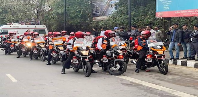 Bike ambulances flagged off by CM Kejriwal/Twitter Bike ambulances flagged off by CM Kejriwal/Twitter