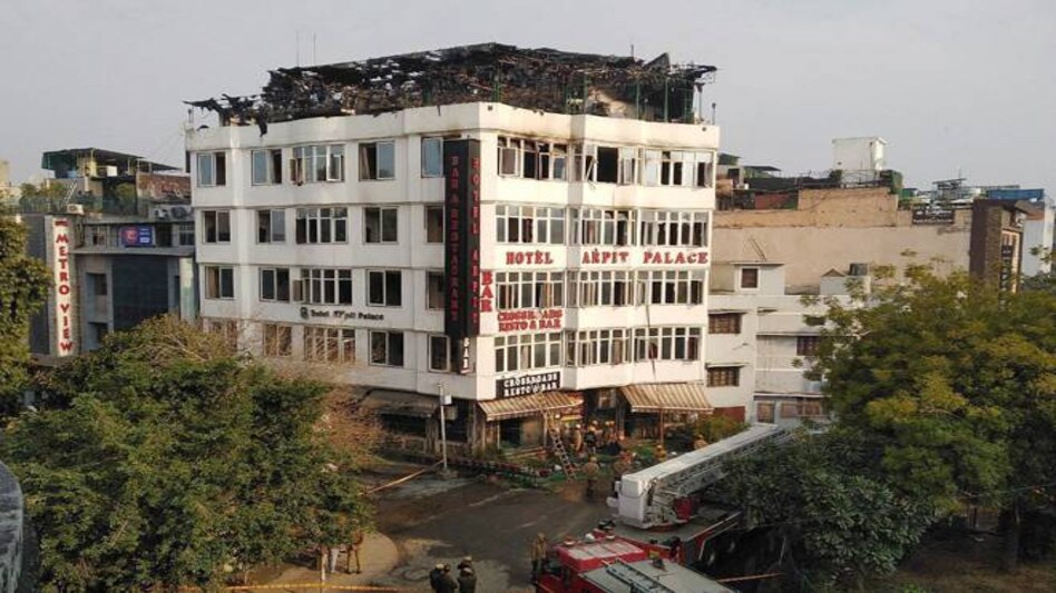 Fire in a hotel at Karol Bagh Fire in a hotel at Karol Bagh