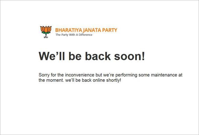 BJP's official website hacked, site put under maintenance BJP's official website hacked, site put under maintenance