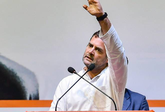 Rahul Gandhi targeted PM Narendra Modi while kicking off Congress' campaign for 2019 General Elections from Gujarat. Photo credit: PTI Rahul Gandhi targeted PM Narendra Modi while kicking off Congress' campaign for 2019 General Elections from Gujarat. Photo credit: PTI