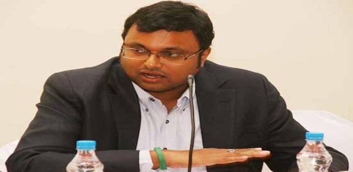 File photo of P Chidambaram's son, Karti Chidambaram. File photo of P Chidambaram's son, Karti Chidambaram.