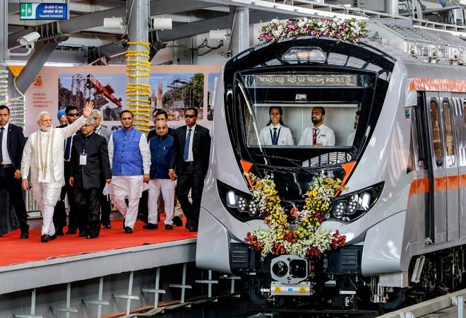PM Narendra Modi inaugurated the phase one of Ahmedabad metro, that covers a distance of 40.03 km. PM Narendra Modi inaugurated the phase one of Ahmedabad metro, that covers a distance of 40.03 km.