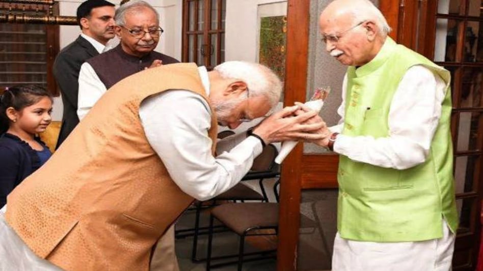 A file photo of PM Narendra Modi along with LK Advani. A file photo of PM Narendra Modi along with LK Advani.