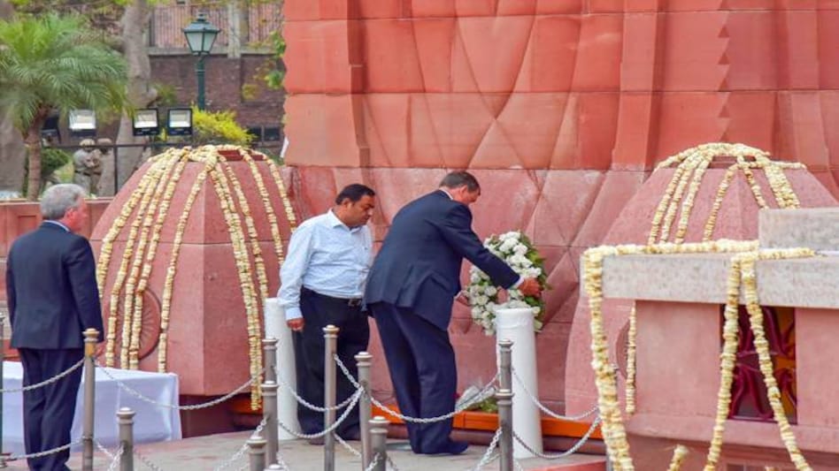 British High Commissioner to India Dominic Asquith lays a wreath at the Jallianwala Bagh memorial on the occasion of the 100th anniversary of the Jallianwala Bagh massacre, in Amritsar. (Photo: PTI). British High Commissioner to India Dominic Asquith lays a wreath at the Jallianwala Bagh memorial on the occasion of the 100th anniversary of the Jallianwala Bagh massacre, in Amritsar. (Photo: PTI).