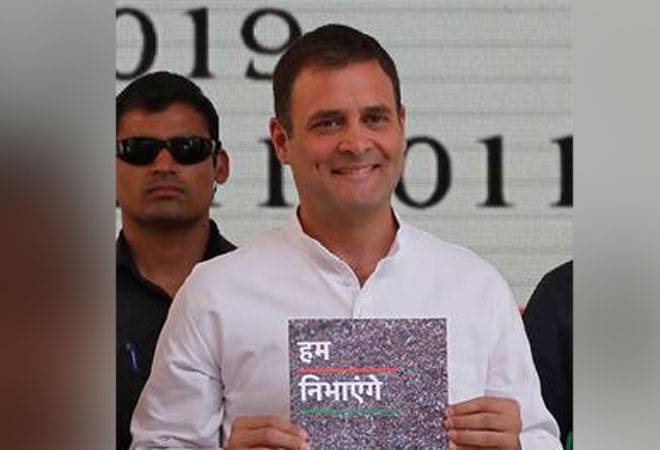 Rahul Gandhi releases the Congress manifesto/PTI Rahul Gandhi releases the Congress manifesto/PTI