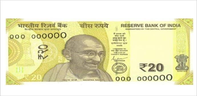 The note will have a portrait of Mahatma Gandhi at the center with micro letters RBI, Bharat, India and 20, along with a gurantee clause, Governor's Shaktikanta Das' signature with the promise clause and RBI emblem. ( Photo: ANI) The note will have a portrait of Mahatma Gandhi at the center with micro letters RBI, Bharat, India and 20, along with a gurantee clause, Governor's Shaktikanta Das' signature with the promise clause and RBI emblem. ( Photo: ANI)