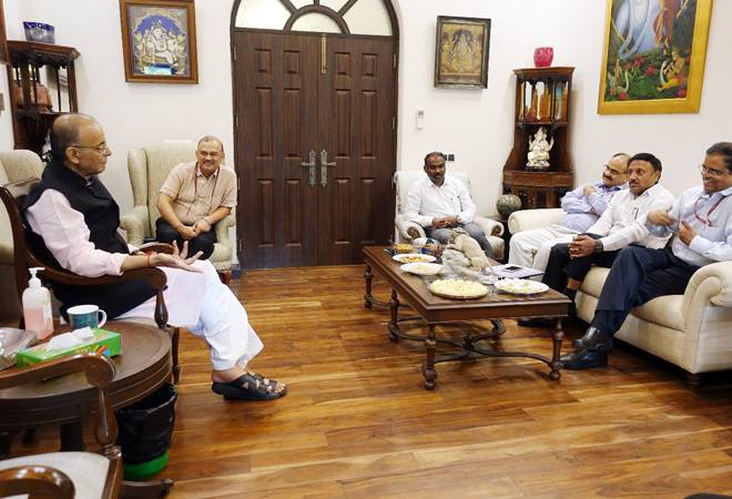 Finance Minister Arun Jaitley during a meeting with top officials of the Ministry of Finance. Finance Minister Arun Jaitley during a meeting with top officials of the Ministry of Finance.
