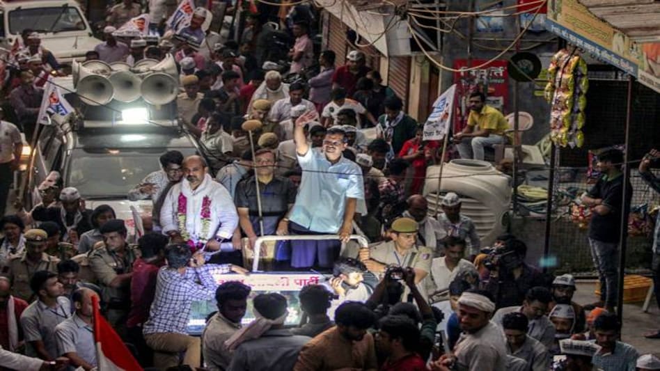 Delhi CM Arvind Kejriwal during election campaign. Delhi CM Arvind Kejriwal during election campaign.