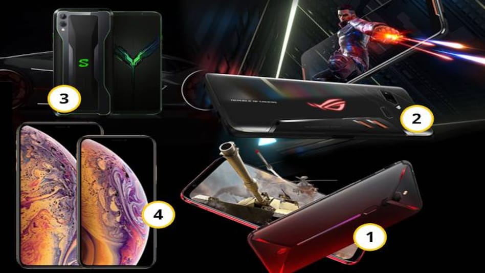 1. Nubia Red Magic 3; 2. Asus ROG Phone; 3. Black Shark 2; 4. Apple iPhone XS Max 1. Nubia Red Magic 3; 2. Asus ROG Phone; 3. Black Shark 2; 4. Apple iPhone XS Max