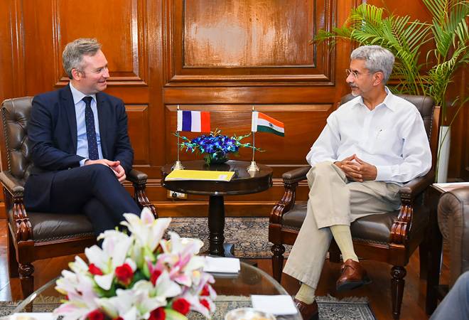 Minister of State for Europe and Foreign Affairs of France Jean Baptiste Lemoyne called on External Affairs Minister S Jaishankar in New Delhi. Photo credit: PTI Minister of State for Europe and Foreign Affairs of France Jean Baptiste Lemoyne called on External Affairs Minister S Jaishankar in New Delhi. Photo credit: PTI