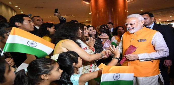 PM Modi was accorded warm welcome by members of the Indian community in Japan. (Photo: @narenramodi) PM Modi was accorded warm welcome by members of the Indian community in Japan. (Photo: @narenramodi)
