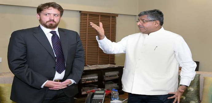IT Minister Ravi Shankar Prasad with Whatsapp Global Head Will Cathcart during a meeting in Sanchar Bhavan, New Delhi on Friday, July 6, 2019. Photo Credit: PTI IT Minister Ravi Shankar Prasad with Whatsapp Global Head Will Cathcart during a meeting in Sanchar Bhavan, New Delhi on Friday, July 6, 2019. Photo Credit: PTI