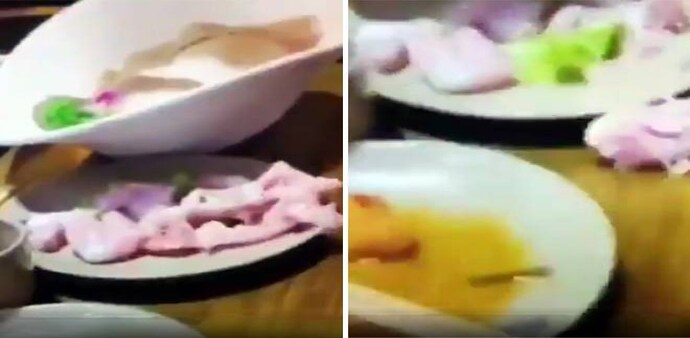 Raw meat jumping off plate Raw meat jumping off plate