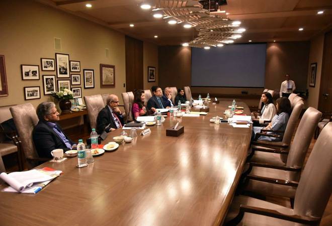 Anand Mahindra at the boadroom meeting. Anand Mahindra at the boadroom meeting.