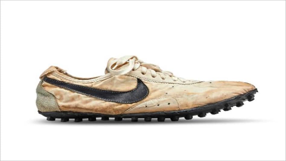 This Moon Shoe was designed by Nike co-founder Bill Bowerman for runners at the 1972 Olympics trials. This Moon Shoe was designed by Nike co-founder Bill Bowerman for runners at the 1972 Olympics trials.