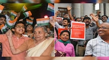 Article 370 revoked: Rajya Sabha approves bill to split Jammu and Kashmir People in Indore celebrate revocation of Article 370 from Jammu and Kashmir (left), whereas activists protest against the move in Bengaluru (right). Photo credit: PTI