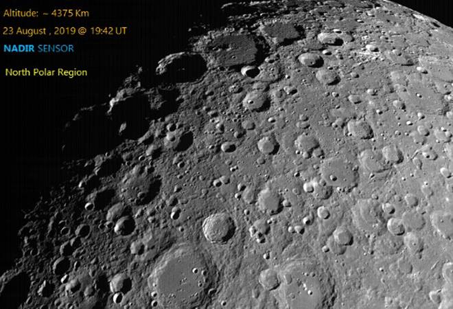Chandrayaan-2 takes photos of craters on lunar surface. (Photo: @ISRO) Chandrayaan-2 takes photos of craters on lunar surface. (Photo: @ISRO)