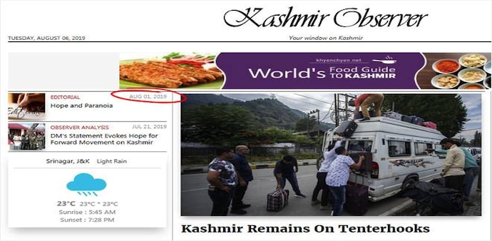 Kashmir blackout affects citizens as well as local news sites Kashmir blackout affects citizens as well as local news sites