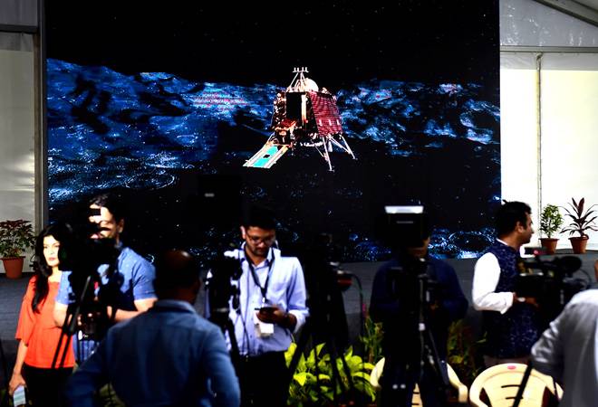 Contact with the lander was lost mere minutes before it could soft-land on the unexplored South Pole of the Moon. Photo: PTI Contact with the lander was lost mere minutes before it could soft-land on the unexplored South Pole of the Moon. Photo: PTI