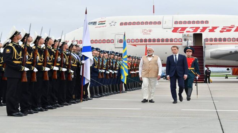 PM Narendra Modi arrived at Vladivostok airport on his 3rd bilateral visit to Russia. PM Narendra Modi arrived at Vladivostok airport on his 3rd bilateral visit to Russia.
