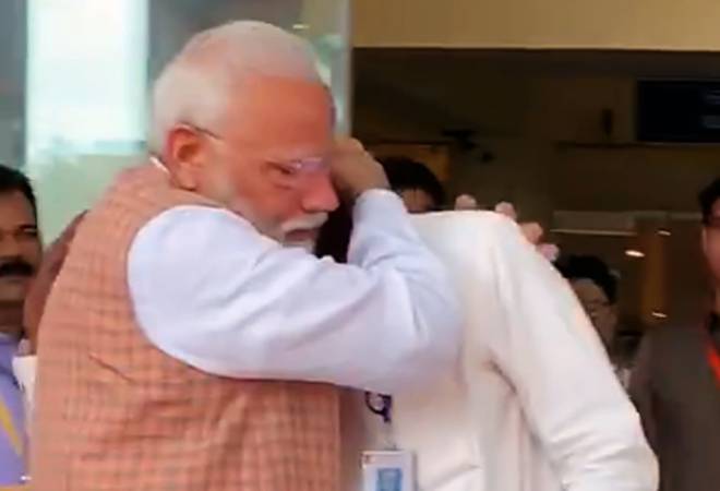 ISRO chief gets emotional after Chandrayaan-2 setback; PM Modi gives him heartfelt hug. Watch video ISRO chief gets emotional after Chandrayaan-2 setback; PM Modi gives him heartfelt hug. Watch video