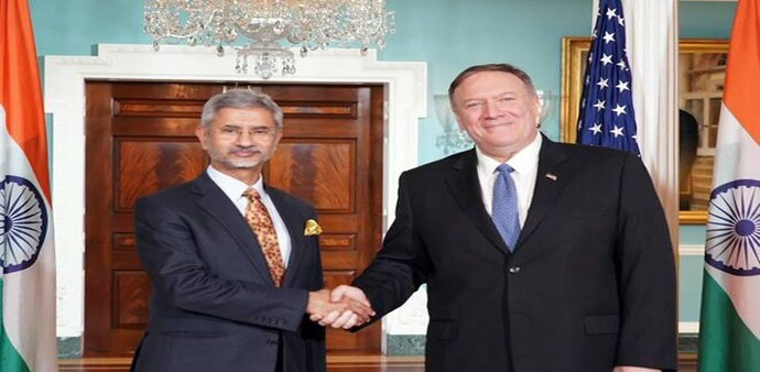 US Secretary of State Mike Pompeo with External Affairs Minister S Jaishankar. US Secretary of State Mike Pompeo with External Affairs Minister S Jaishankar.