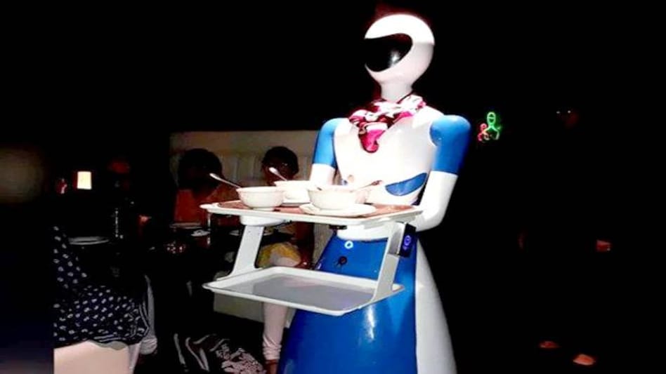 A Bhubaneswar-based restaurant has deployed two indigenously developed robots to serve customers. Image for representative purpose. Picture courtesy: Twitter/JkNarendran A Bhubaneswar-based restaurant has deployed two indigenously developed robots to serve customers. Image for representative purpose. Picture courtesy: Twitter/JkNarendran