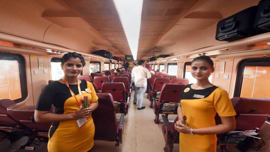 An inside view of a coach of the newly launched Lucknow-Delhi Tejas Express, Indias first private train by IRCTC. An inside view of a coach of the newly launched Lucknow-Delhi Tejas Express, Indias first private train by IRCTC.