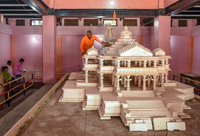 A replica of proposed Ram Mandir at Ayodhya A replica of proposed Ram Mandir at Ayodhya