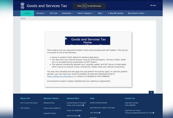 Taxpayers were unable to access GST return filing system a day before deadline for GSTR-3B runs out (Photo credit: Twitter) Taxpayers were unable to access GST return filing system a day before deadline for GSTR-3B runs out (Photo credit: Twitter)