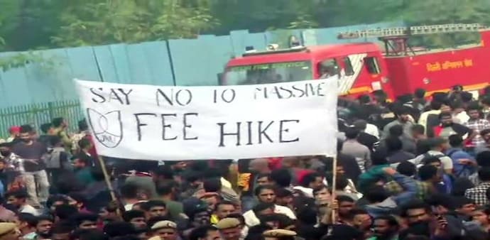 JNU students protest fee hike JNU students protest fee hike