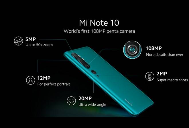 Mi Note 10 features a huge camera set up. Mi Note 10 features a huge camera set up.